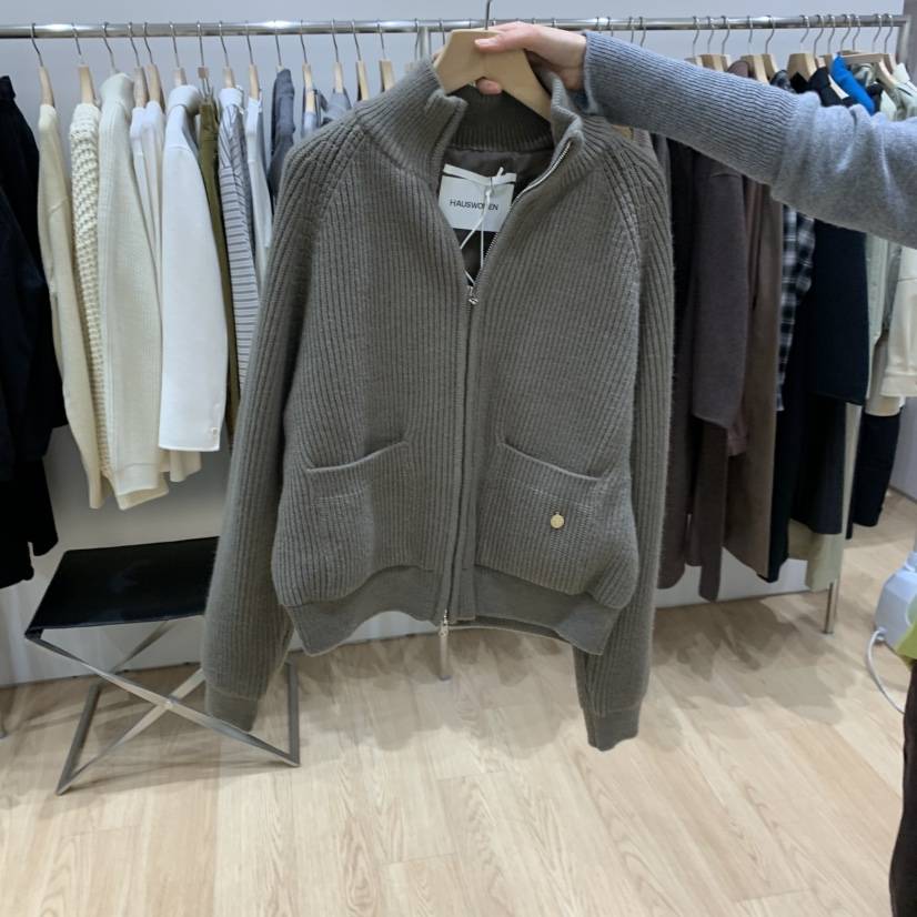 HAUS-A韓國直郵㊣女裝新品25秋冬熱賣人氣休閑職業針織衫拉鏈HAUS-A針織衫