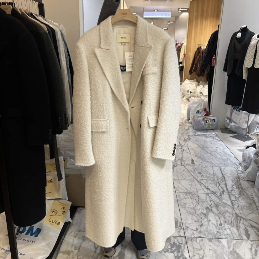 LA MAGIE FEMME韓國直郵㊣女裝新品真品中長款大衣含腰帶Lamagie Femme中長款大衣