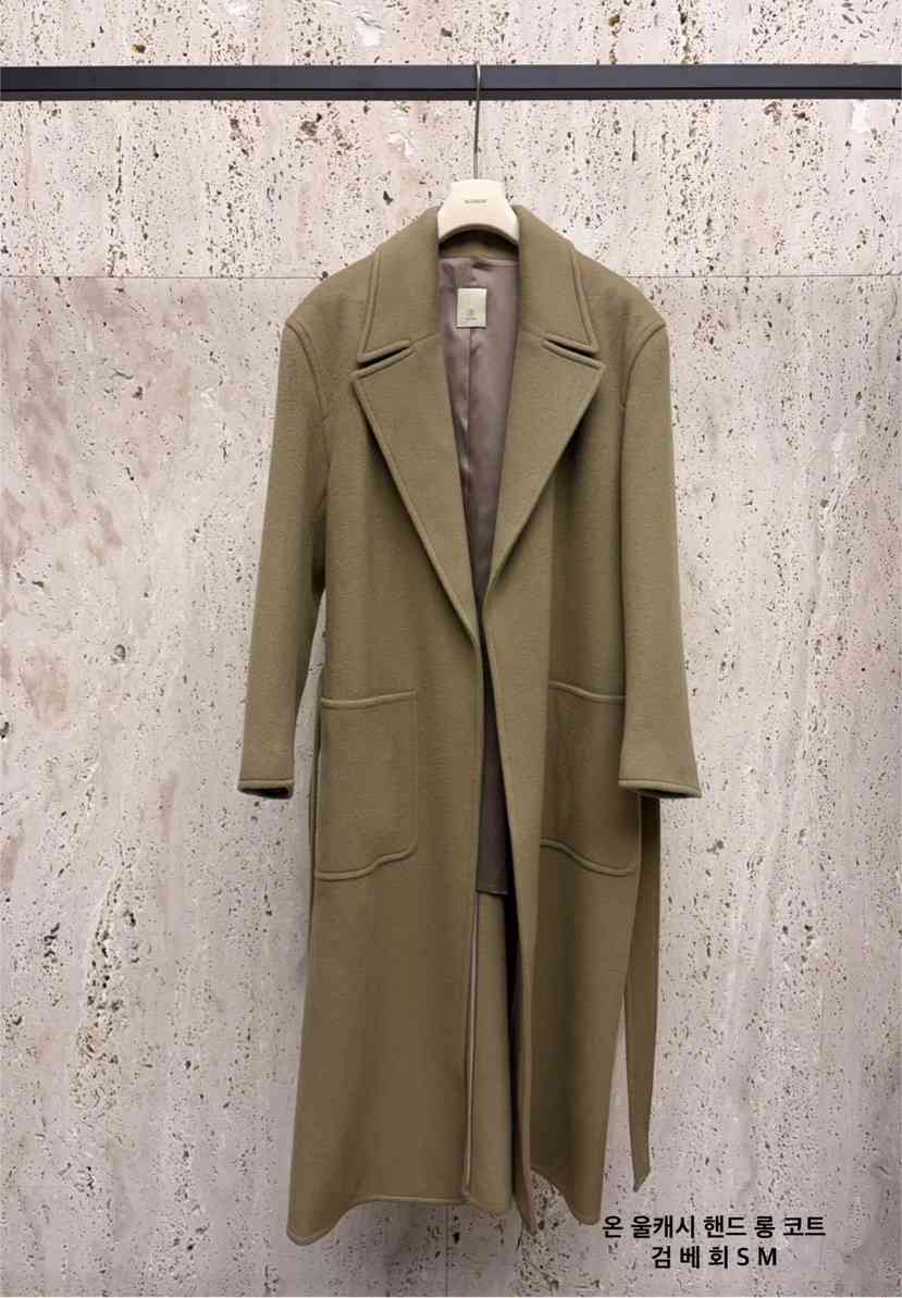 BLOSSOM東大門㊣代購女裝新品職業25秋冬中長款大衣含腰帶羊絨BLOSSOM中長款大衣