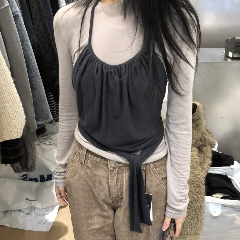 MEET ME東大門㊣實拍女裝新款25秋冬職業吊帶背心不含內搭MEET ME吊帶/背心