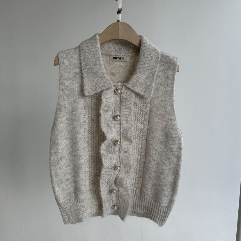 JENNY 1976東大門㊣實拍女裝新款時尚推薦真品職業馬甲荷葉邊JENNY 1976馬甲