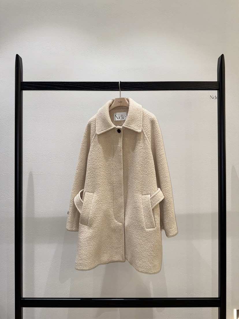 NDE東大門㊣代購女裝新品休閑時尚人氣熱賣中長款大衣含腰帶NDE中長款大衣