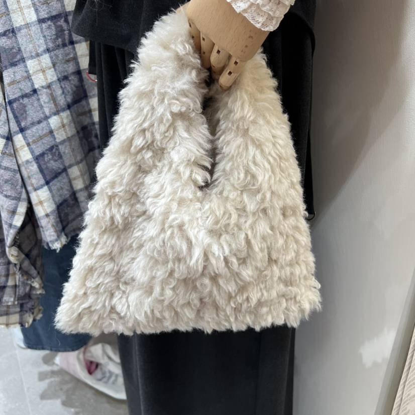 BY FLOW東大門㊣代購女士新款真品人氣休閑25秋冬手提包羊毛BY FLOW手提包