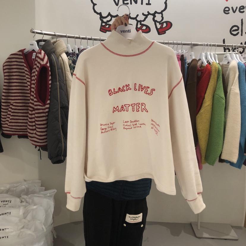 VENTI韓國代購㊣女士新品推薦人氣25秋冬休閑職業長袖T恤抓絨VENTI長袖T恤