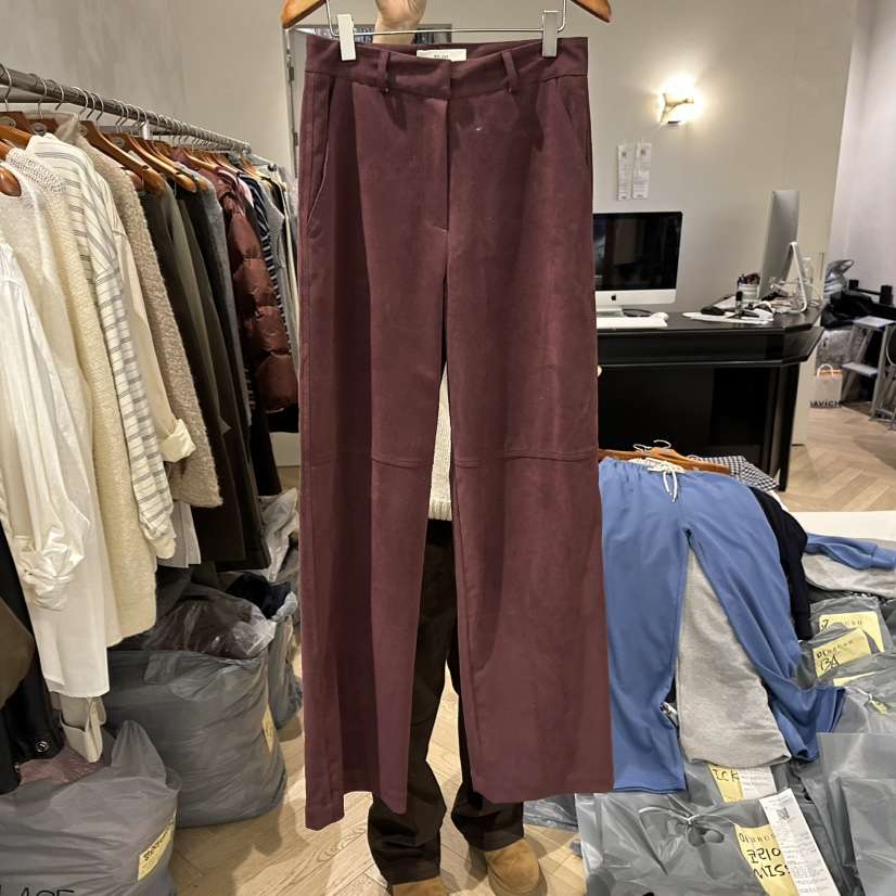 BRUSH-P東大門㊣實拍女裝新款熱賣人氣休閑職業休閑褲絨面革BRUSH-P休閑褲