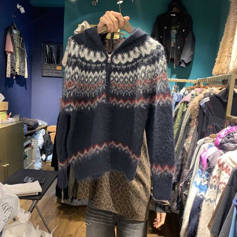 MERCI LINDA韓國代購㊣女裝新款25秋冬休閑真品熱賣毛衣兜帽MERCI LINDA毛衣