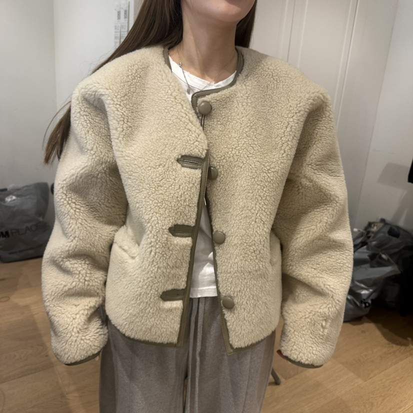 WE ARE/WELOVER韓國代購㊣女士新款推薦時尚職業短款大衣SHOP_WE ARE短款大衣