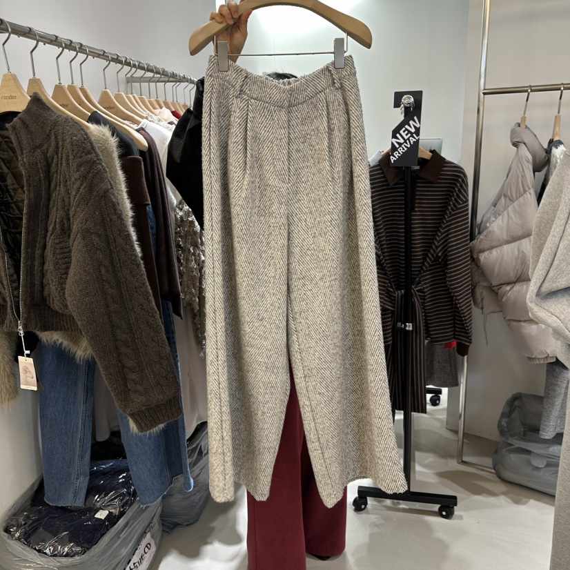 RENDER韓國直郵㊣女裝新款職業真品休閑時尚休閑褲羊毛人字紋RENDER休閑褲