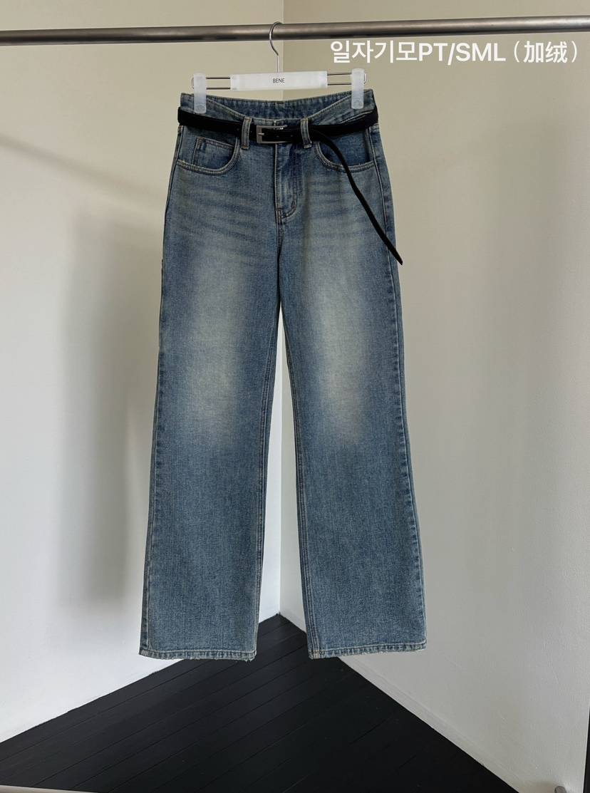 BENE東大門㊣實拍女裝新款時尚真品25秋冬人氣牛仔褲不含腰帶BENE牛仔褲