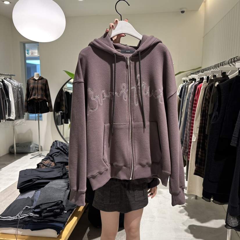 GRADE東大門㊣代購女士新品推薦人氣休閑真品25秋冬衛衣加絨拉鏈GRADE衛衣