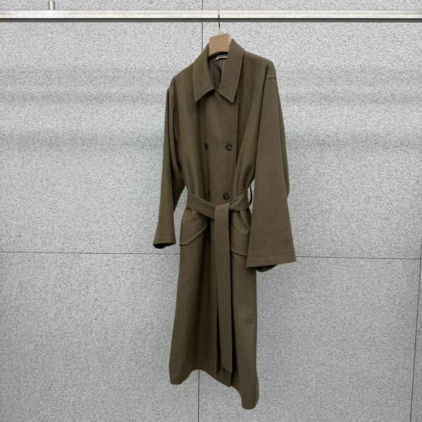 AT THE BAGEL韓國代購㊣女裝新品休閑時尚中長款大衣含腰帶AT THE BAGEL中長款大衣