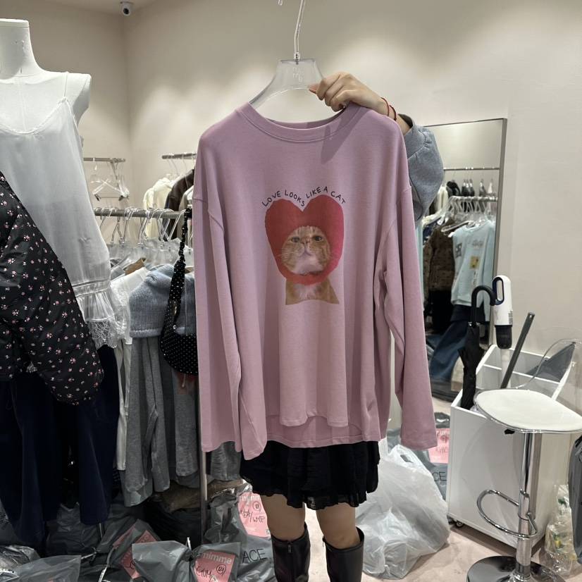 MIMME韓國代購㊣女士新品熱賣人氣25秋冬時尚長袖T恤不含披肩MIMME長袖T恤