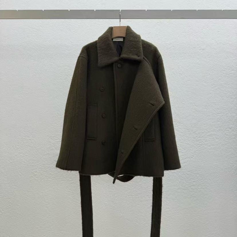 STATEMENT東大門㊣代購女裝新款推薦時尚真品短款大衣含腰帶STATEMENT短款大衣