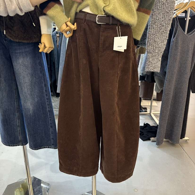 ALEGRE東大門㊣代購女裝新品25秋冬休閑休閑褲不含腰帶燈心絨ALEGRE休閑褲