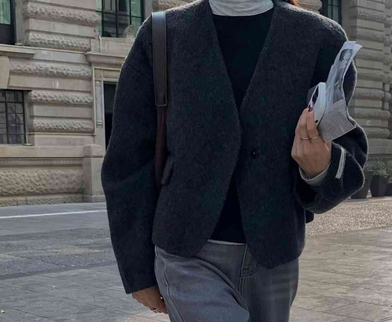 MUTE韓國代購㊣女士新款人氣休閑25秋冬職業真品針織衫V領羊毛MUTE針織衫