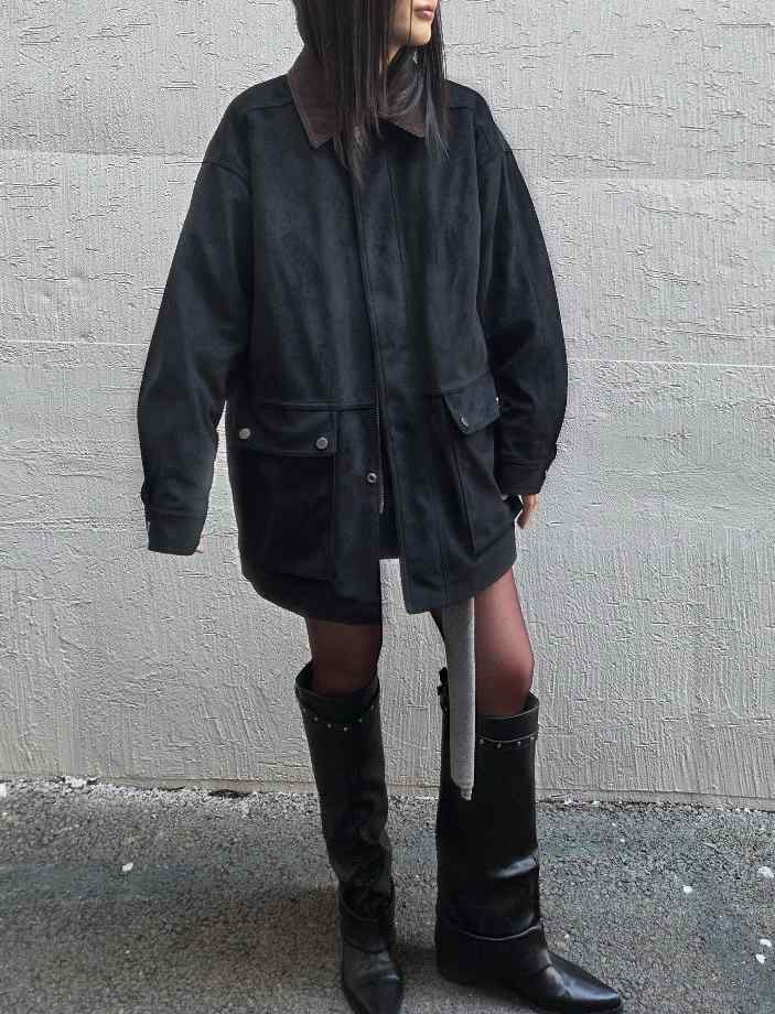 NEAR LEAP-P東大門㊣直郵女士新款真品人氣時尚休閑夾克麂皮NEAR LEAP夾克