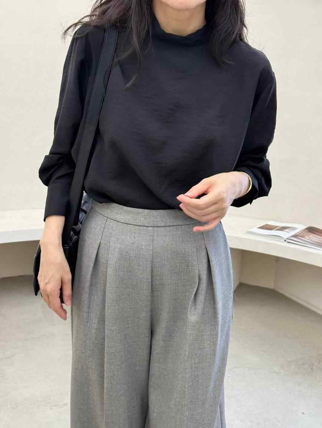 1mm韓國直郵㊣女裝新款真品推薦人氣25秋冬時尚休閑襯衫蕾絲衫1mm襯衫/蕾絲衫