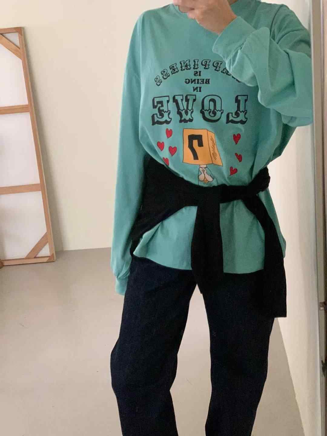 ARHEE韓國代購㊣女裝新品真品時尚25秋冬休閑長袖T恤不含屁簾ARHEE長袖T恤