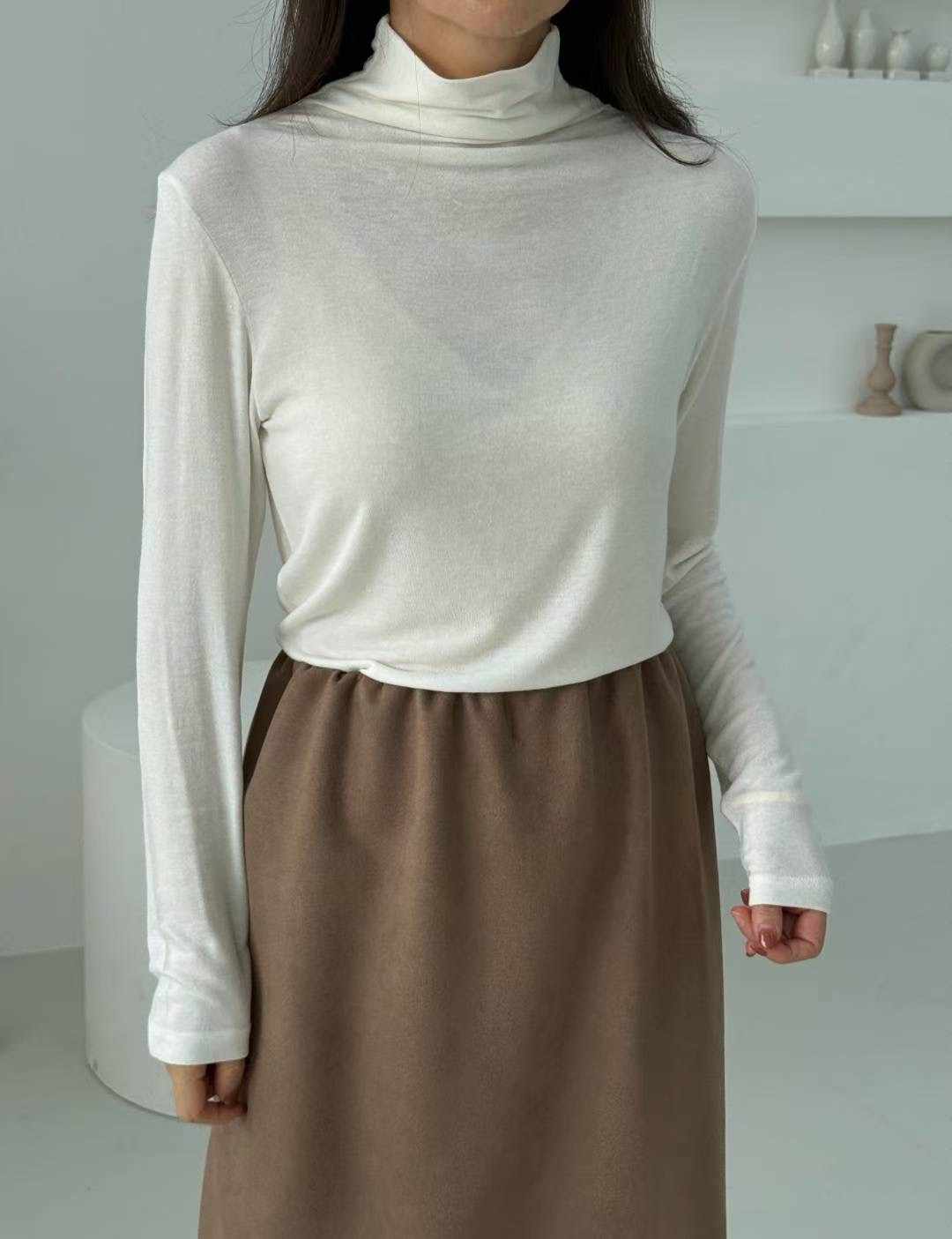 1mm東大門㊣代購女士新品職業推薦時尚25秋冬長袖T恤不含披肩1mm長袖T恤