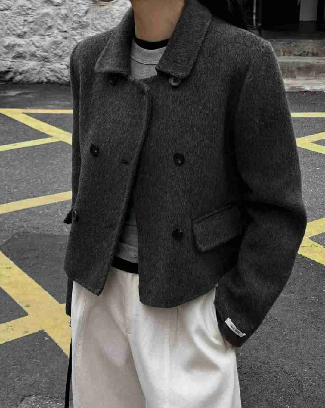 MUTE東大門㊣直郵女士新品職業時尚推薦休閑熱賣夾克羊毛雙領MUTE夾克