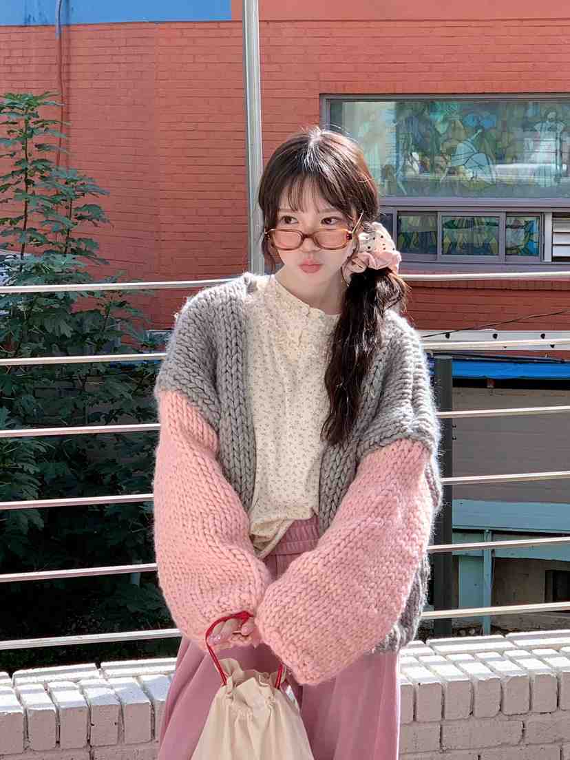 MAISONDEGLORY東大門㊣實拍女裝新品時尚針織衫不含內搭開衫MAISON DE GLORY針織衫