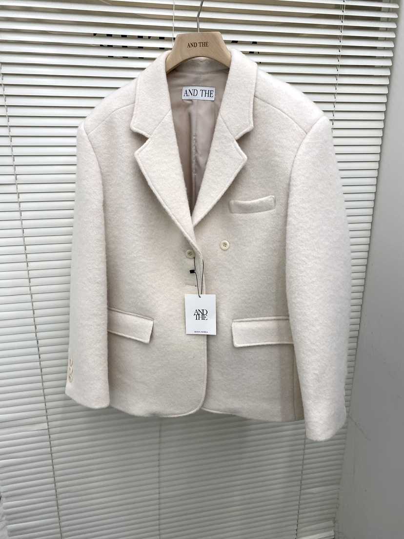 AND THE韓國直郵㊣女裝新品人氣熱賣25秋冬休閑職業短款大衣AND THE短款大衣
