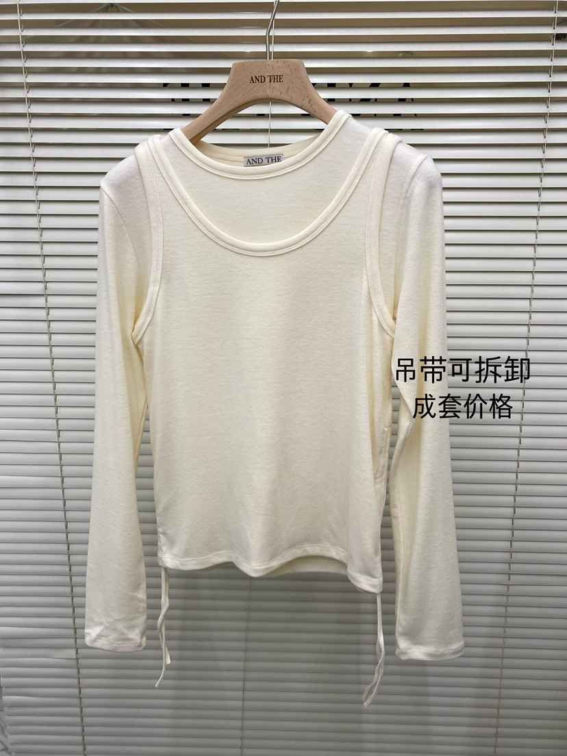 AND THE韓國代購㊣女士新款推薦休閑時尚真品職業套裝褶皺AND THE套裝