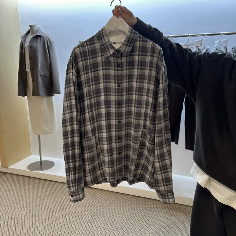 ARTISANAL東大門㊣實拍女士新品人氣真品襯衫蕾絲衫口袋格子ARTISANAL襯衫/蕾絲衫