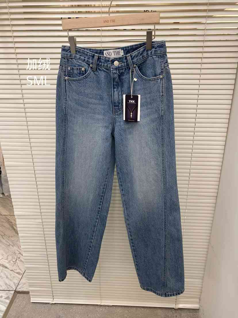 AND THE韓國代購㊣女裝新品推薦真品時尚職業人氣熱賣牛仔褲AND THE牛仔褲