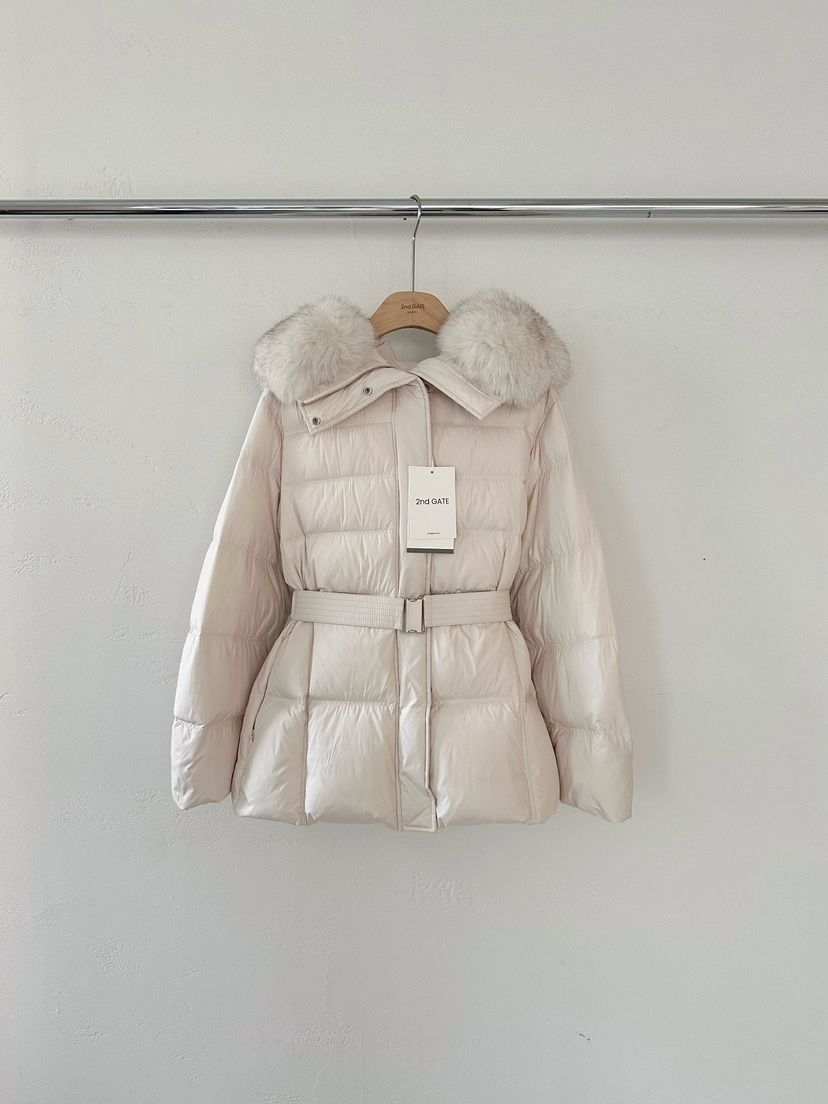 2ND GATE東大門㊣代購女士新品真品25秋冬短款羽絨服含腰帶鵝絨2ND GATE短款羽絨服