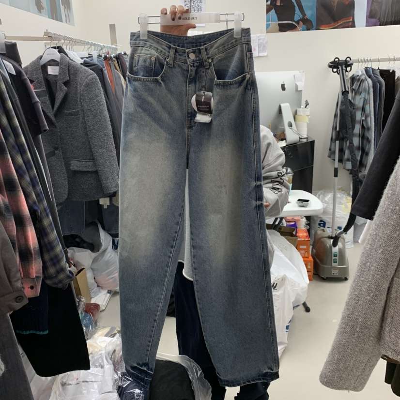 SOLD OUT韓國代購㊣女裝新品休閑職業推薦人氣真品25秋冬牛仔褲SOLD OUT牛仔褲