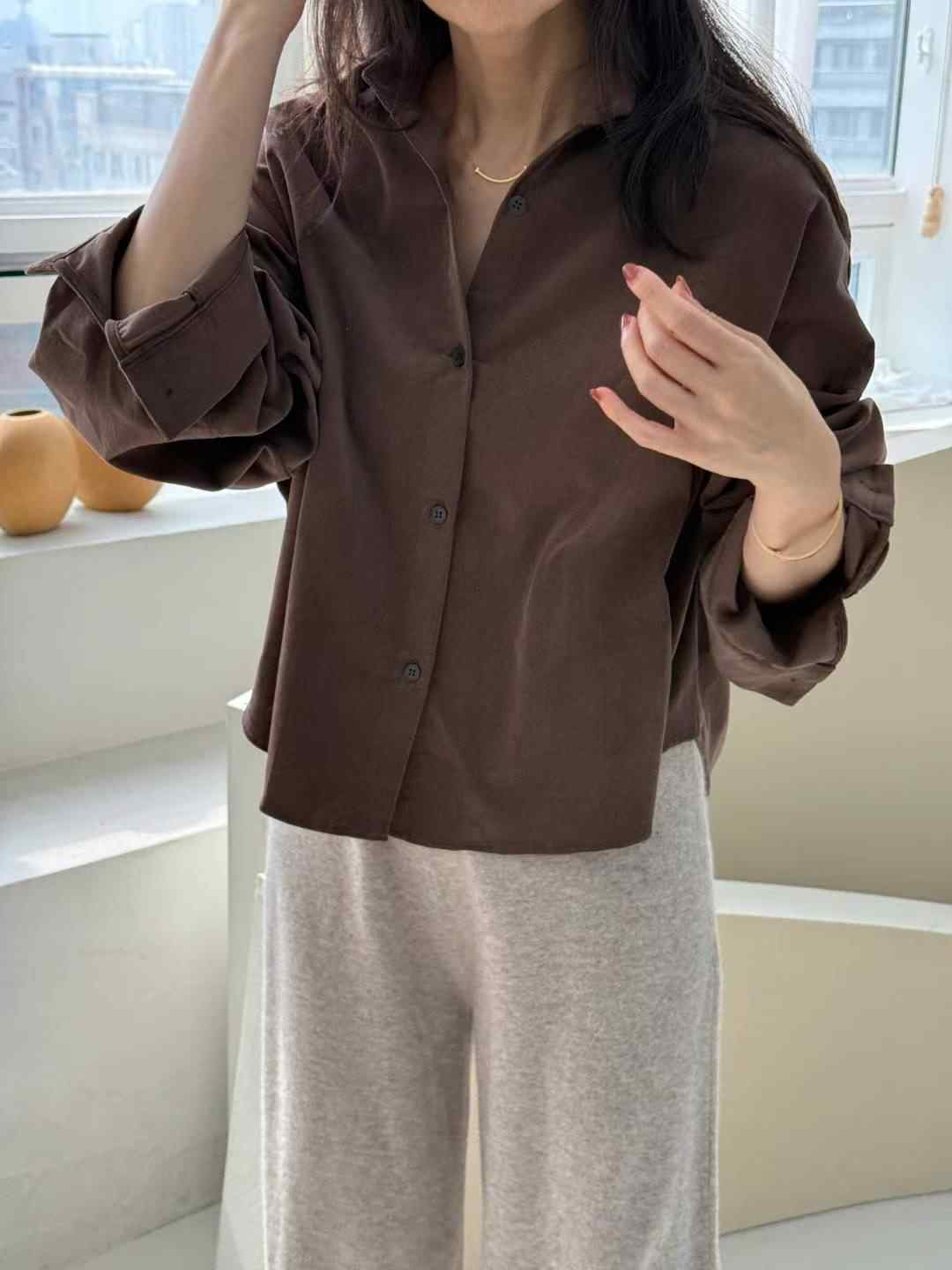 1mm東大門㊣實拍女裝新品熱賣職業真品時尚推薦休閑襯衫蕾絲衫1mm襯衫/蕾絲衫