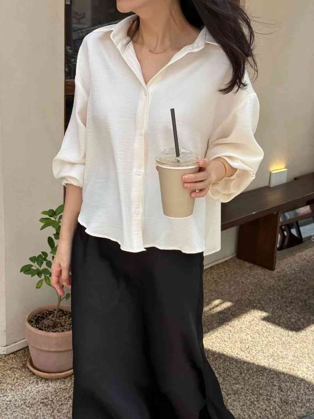 1mm東大門㊣實拍女士新款25秋冬推薦人氣休閑熱賣襯衫蕾絲衫1mm襯衫/蕾絲衫