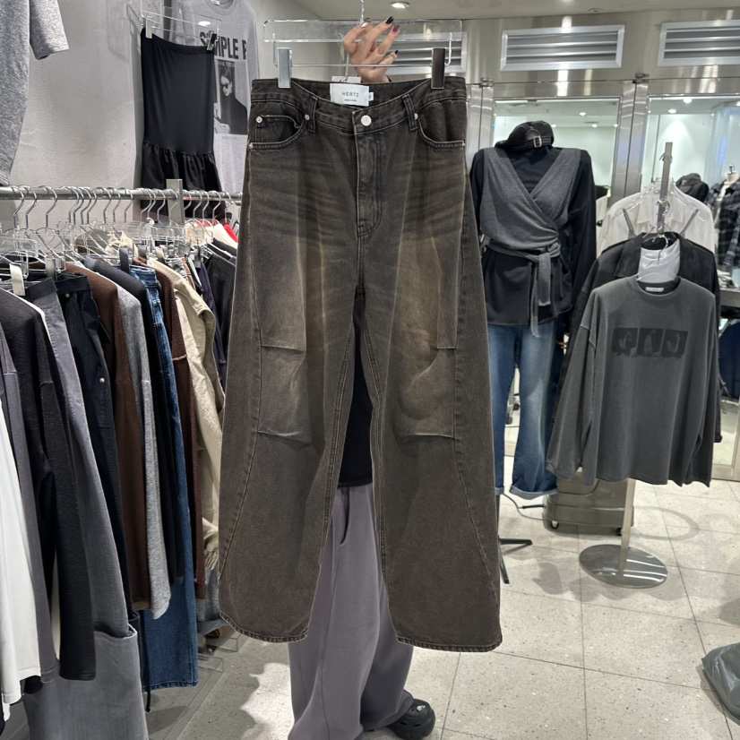 HERTZ-P韓國代購㊣女裝新款熱賣25秋冬職業休閑人氣牛仔褲HERTZ-P牛仔褲