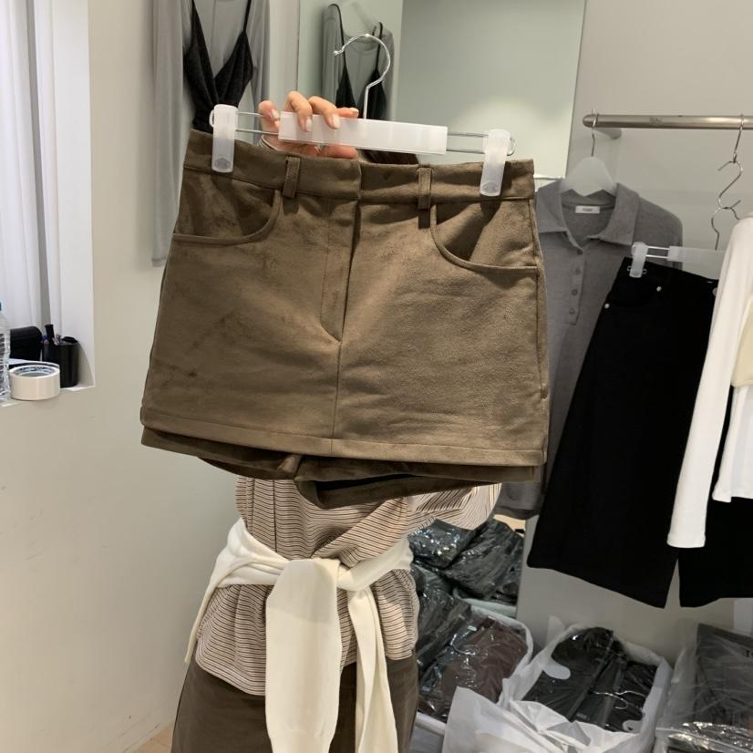 AUBE東大門㊣代購女裝新款推薦時尚人氣熱賣職業25秋冬裙褲麂皮AUBE裙褲