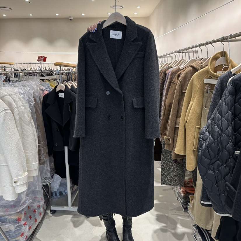 CREME BRULEE韓國直郵㊣女裝新款熱賣時尚真品25秋冬中長款大衣CREME BRULEE/DH中長款大衣