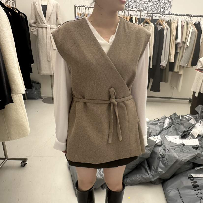 MER東大門㊣實拍女士新款人氣推薦職業25秋冬馬甲不含內搭含腰繩MER/ANGELO BIANCO馬甲