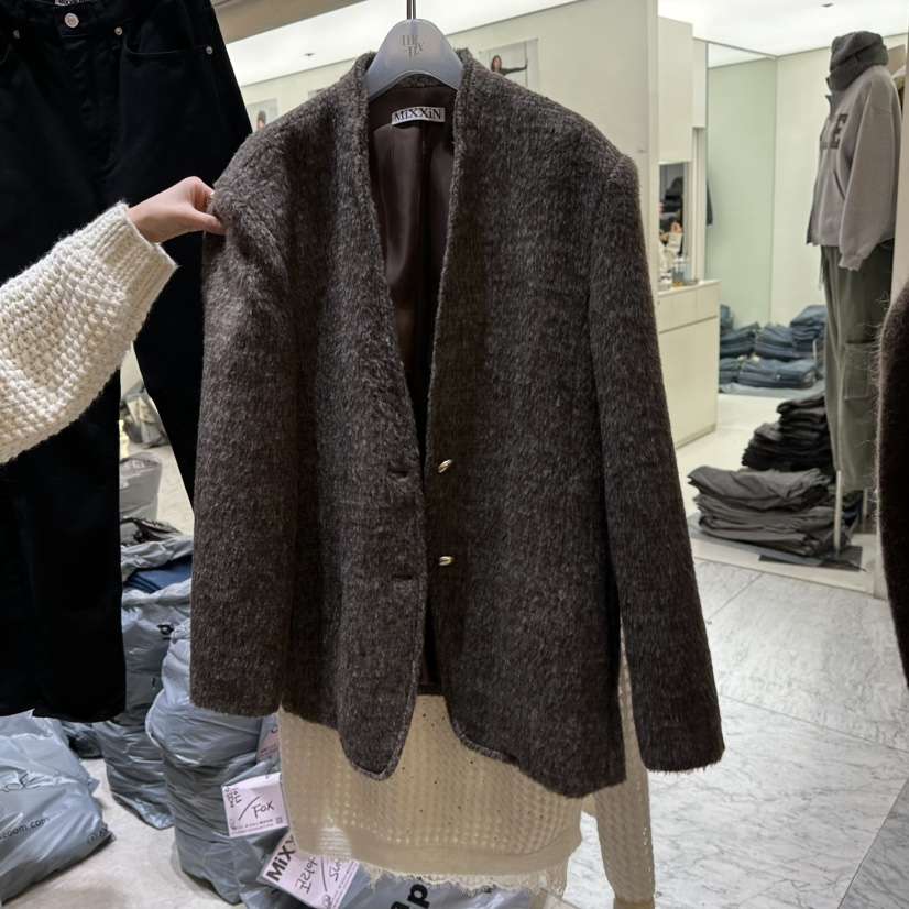 MIXXIN東大門㊣代購女裝新品人氣推薦真品休閑25秋冬夾克羊毛MIXXIN夾克