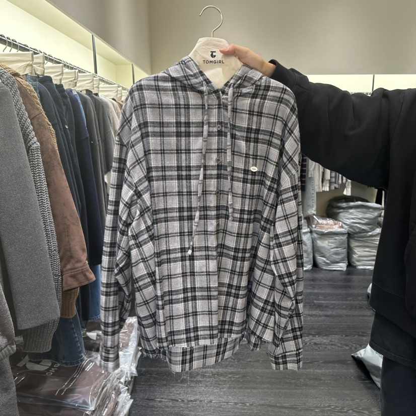 TOMGIRL東大門㊣直郵女裝新款熱賣推薦襯衫蕾絲衫連帽衫格子TOMGIRL襯衫/蕾絲衫