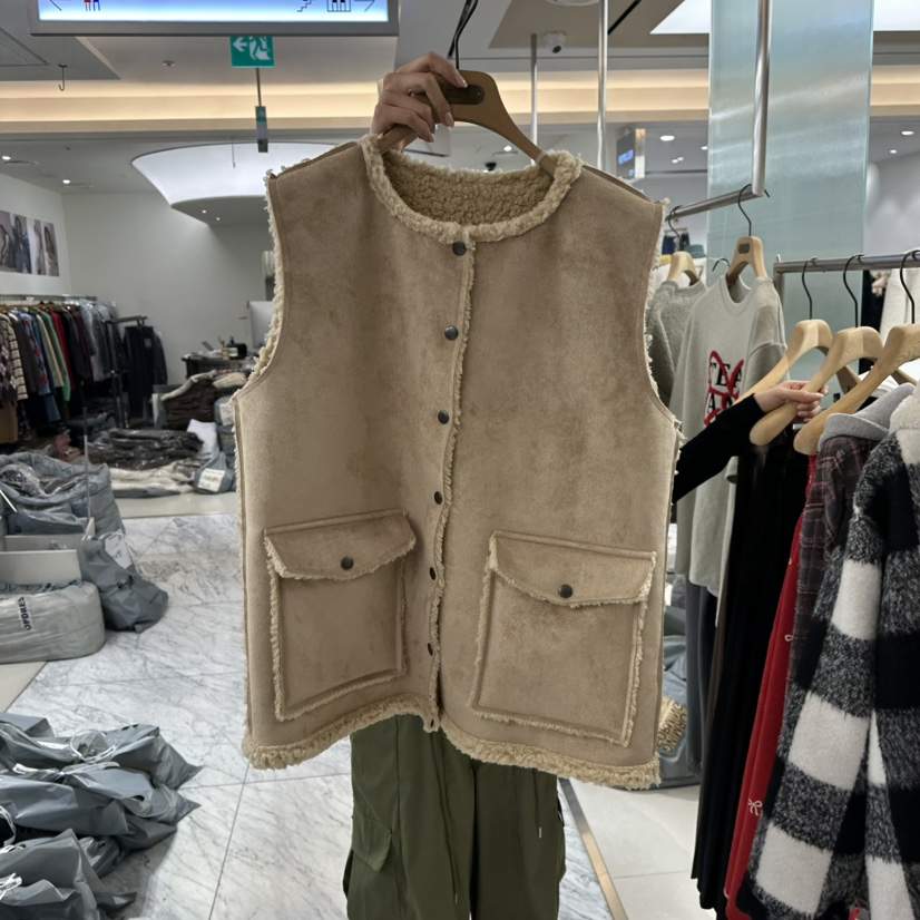 FORMING-P韓國直郵㊣女士新品時尚職業休閑25秋冬馬甲抓絨FORMING-P馬甲