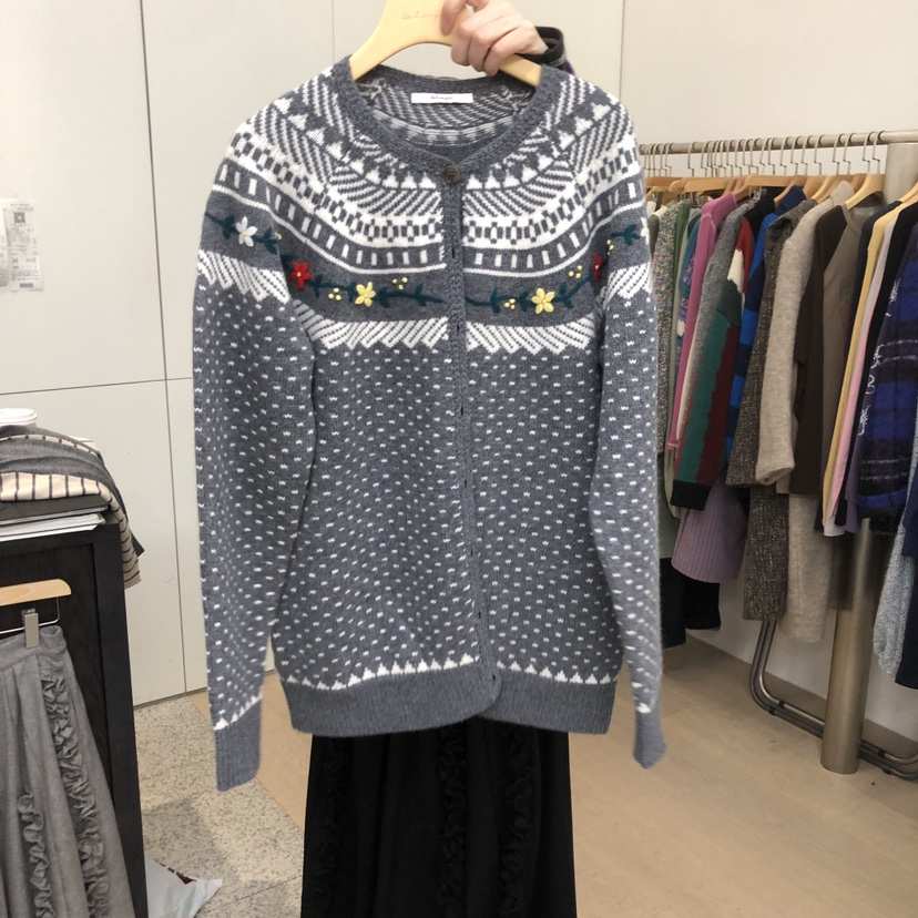 DOHWAJI東大門㊣代購女士新款時尚25秋冬真品毛衣手工羊毛開衫DOHWAJI毛衣