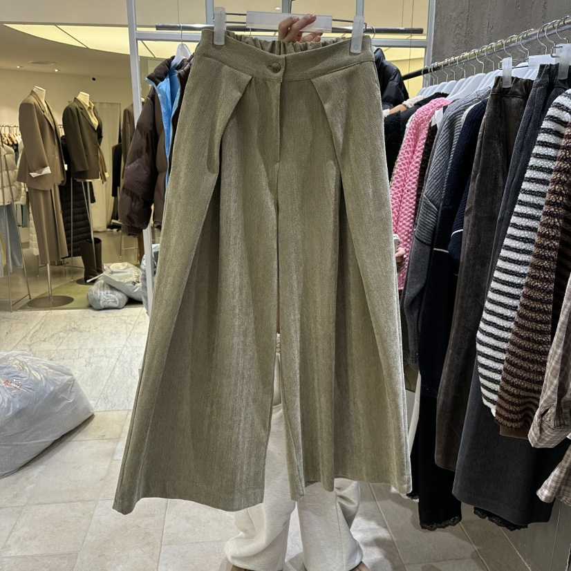 MIXXIN韓國代購㊣女裝新品熱賣休閑25秋冬職業休閑褲人字紋MIXXIN休閑褲