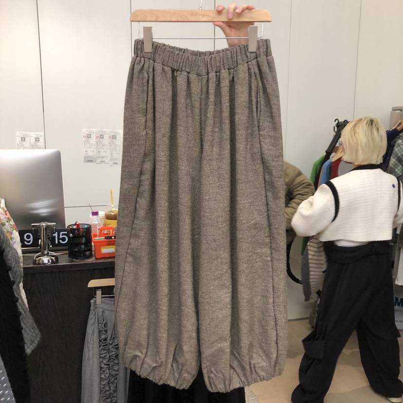 DOHWAJI韓國代購㊣女裝新品時尚職業熱賣25秋冬休閑褲羊毛亞麻DOHWAJI休閑褲