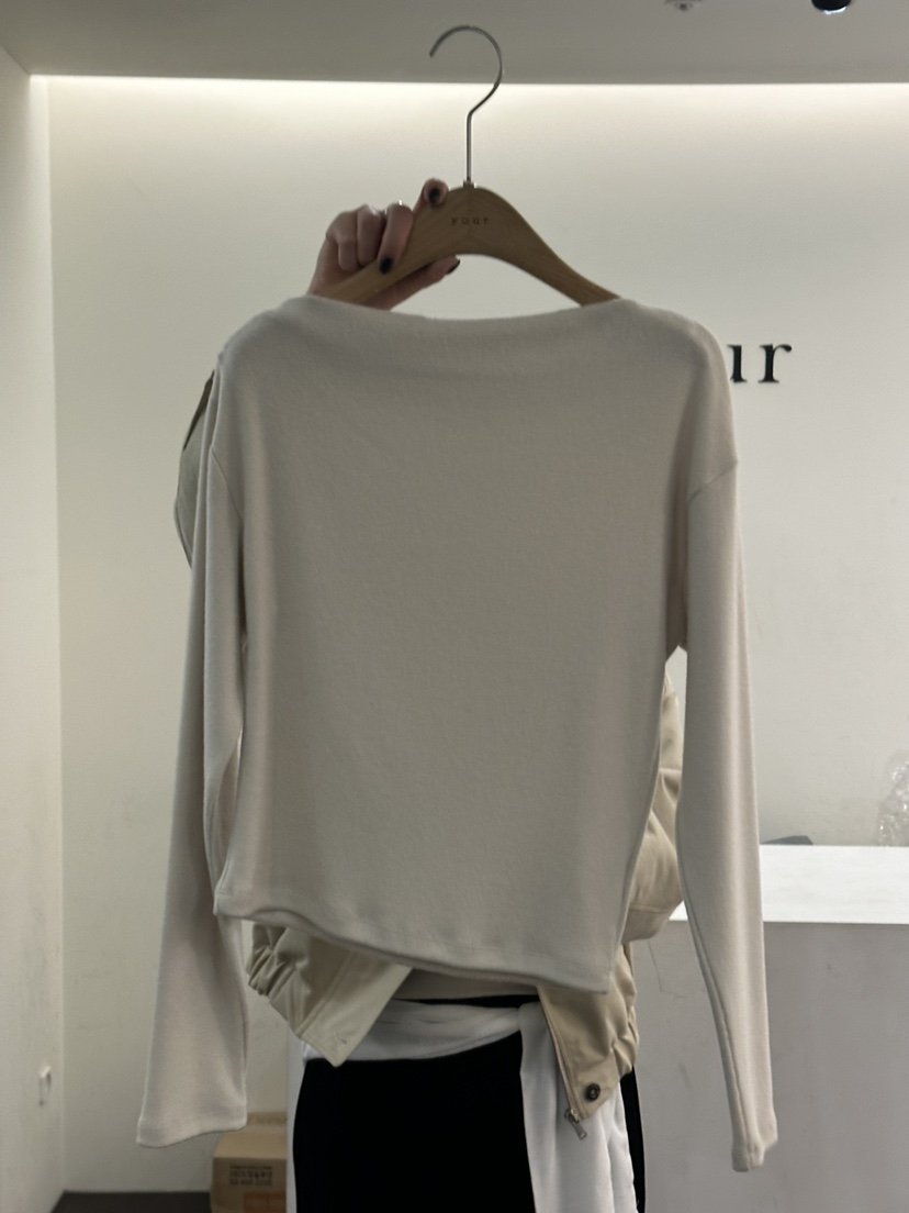 YOUR-P韓國代購㊣女裝新品人氣真品25秋冬長袖T恤羊毛船領YOUR-P長袖T恤