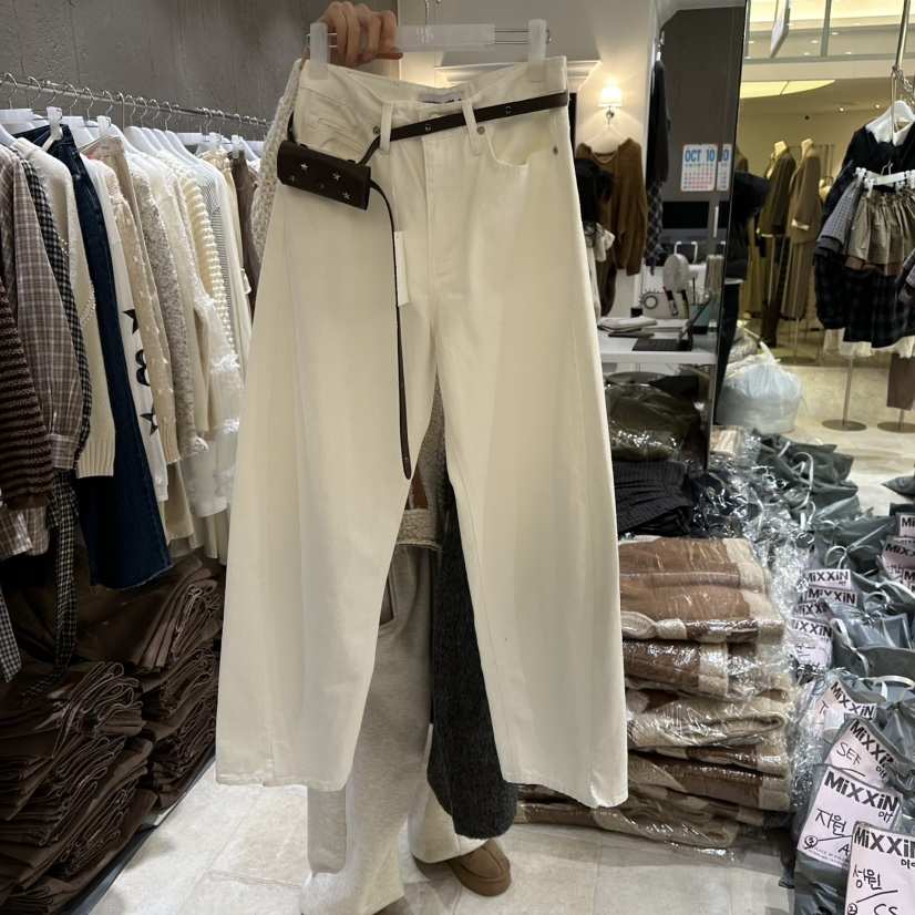 MIXXIN東大門㊣代購女裝新款真品熱賣25秋冬牛仔褲不含腰包開衩MIXXIN牛仔褲