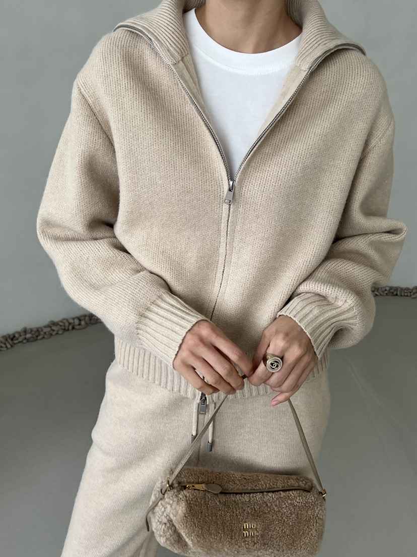 DEMAR東大門㊣實拍女裝新品推薦真品人氣25秋冬針織衫拉鏈保暖DEMAR針織衫