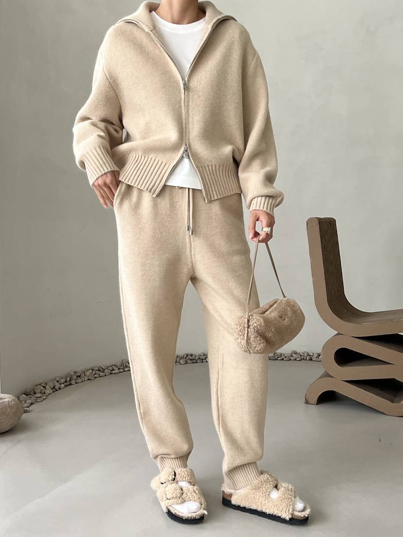 DEMAR韓國代購㊣女士新品熱賣推薦時尚真品休閑褲針織褲保暖DEMAR休閑褲