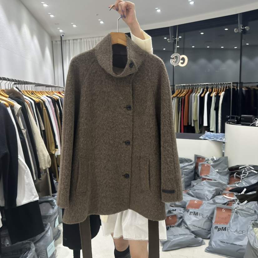 TREND SELLER/G韓國直郵㊣女士新品推薦休閑短款大衣含腰帶G/TREND SELLER短款大衣