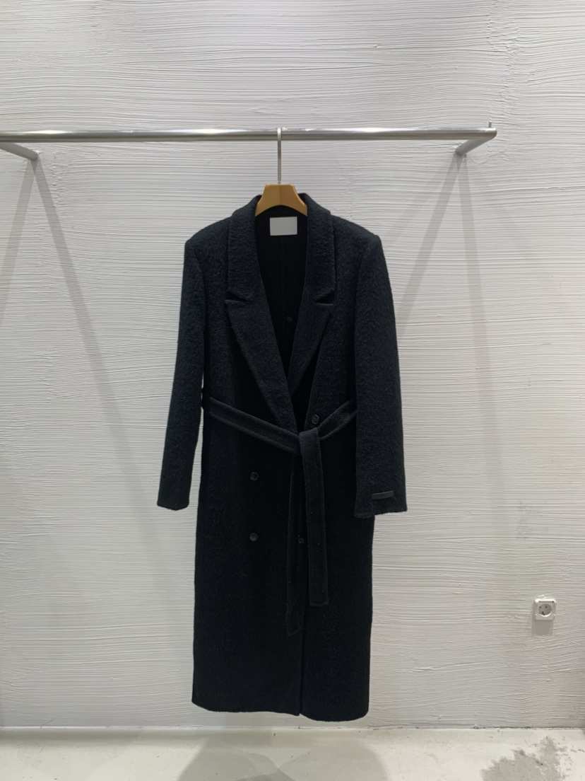 LUCY SALON東大門㊣直郵女士新品職業中長款大衣含腰帶羊駝LUCY SALON中長款大衣