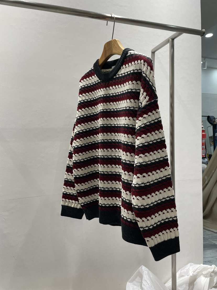 ALLVIBE韓國代購㊣女士新品職業25秋冬真品推薦熱賣針織衫條紋ALLVIBE針織衫